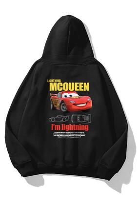 Unisex Lightning Mcqueen Cars Sweatshirt Siyah
