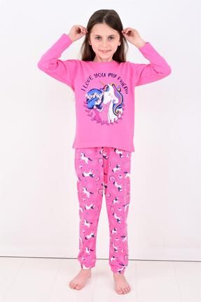 Kız Çocuk Uzun Kollu Pijama Takımı My Friend Unicorn