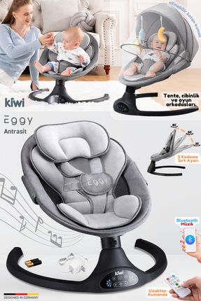Eggy Premium Elektrikli Otomatik Sallanan Ana Kucağı Bluetooth Kumanda Dokunmatik Ekran Konforlu Ped