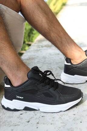 24712 Siyah - Beyaz Erkek Sneaker Günlük Spor Ayakkabı
