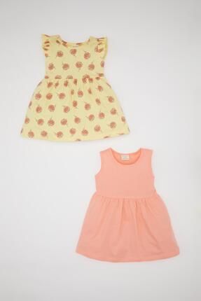 Kız Bebek Desenli Kolsuz 2li Elbise C0071A524SM