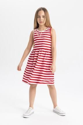 Kız Çocuk Çizgili Elbise B4340A824SM