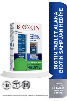 Biotin Şampuan & Biotin Tablet Avantajlı Set - Biotin 5.000 mcg 60 Tablet + Biotin Şampuan Hassas