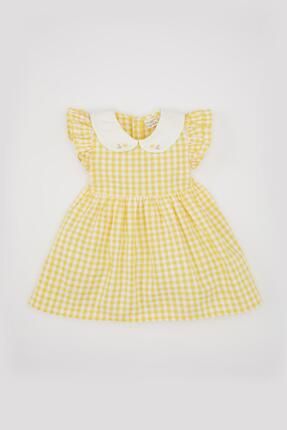 Kız Bebek Kareli Kısa Kollu Poplin Elbise C4536A524SM