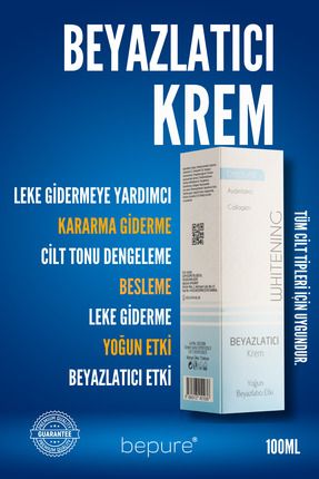 Beyazlatıcı Krem, Yüz, Vücut Ve Genital Bölge Için Leke Ve Kararma Giderici Krem, Whitening 100 ml
