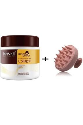 Karseell Collagen Saç Maskesi 500 ml Saç Yıkama & Masaj Tarağı Pembe 2'li Set