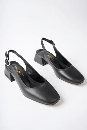 Lois Garantili Arkası Açık Kare Burunlu Kadın Kısa Topuklu Ayakkabı