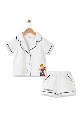 Küçük Prens Desenli Beyaz Pijama Takımı