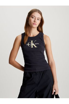 Ribbed Cotton Monogram Tank Top