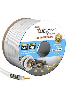 Rubıcon Rb-4801 Anten Kablosu Rg6 U4 48 Tel 100 Metre