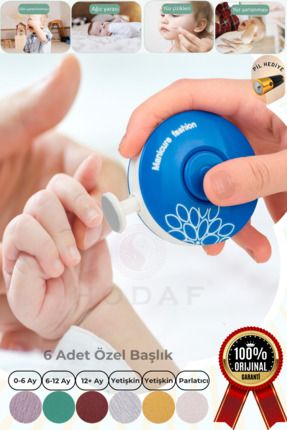 Yenidoğan Bebek/Çocuk ve Yetişkin Pilli Tırnak Kesme Törpüleme Makinası Manikür Set 6 Başlıklı