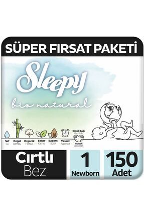 Bio Natural Süper Fırsat Paketi Bebek Bezi 1 Numara Newborn 150 Adet