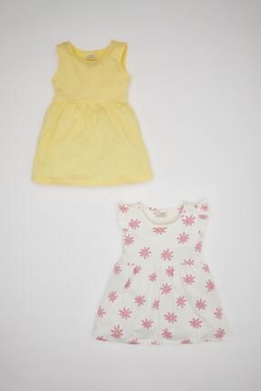Kız Bebek Desenli Kolsuz 2'li Elbise C0071a524sm