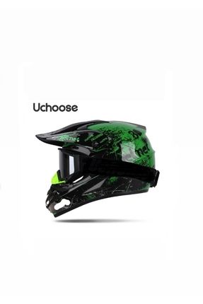 FullFace Bisiklet Kaskı-Yeşil (Gözlük+Maske Hediyeli)