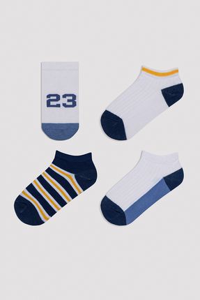 Erkek Çocuk Sporty Lines Çok Renkli 4lü Patik Çorap