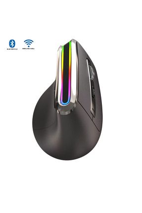 INFINY V20LD Bluetooth5.0 + 2.4Ghz. RGB LED'li Şarjlı Kablosuz Ergonomik Dikey Vertical Mouse