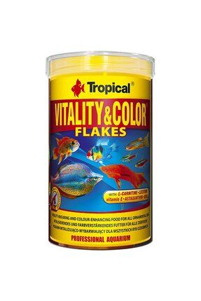 Vitality Color Flakes Tropikal Balıklar Için Renklendirici Pul Balık Yemi 250 ml 50 gr