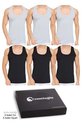 6 Adet Erkek Penye Atlet Ekonomik Paket Özel Kutusunda
