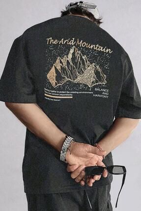 Erkek Arid Mountain Oversize Antrasit Salas T-Shirt