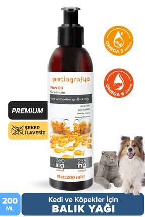 Premium Kedi ve Köpekler İçin Omega 3 ve 6 İçerikli Balık yağı