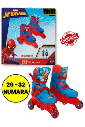 Spiderman Desenli Inline 3 Tekerlekli Paten - (29 - 32 Numara için Ayarlanabilir)