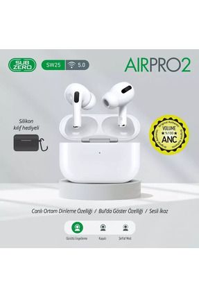 SW25 AIRPRO2 Beyaz Kılıf Hediyeli Bluetooth Kulaklık