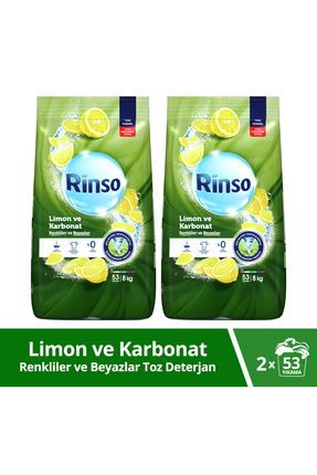 Toz Çamaşır Deterjanı Renkliler Ve Beyazlar Için Limon Ve Karbonat 8 Kgx2