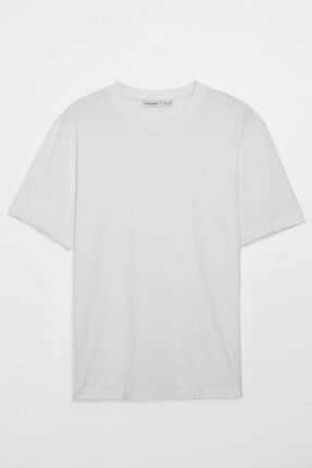 Solo Erkek Comfort Fit Kalın Dokulu Beyaz T-shirt