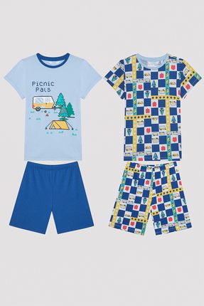 Erkek Çocuk Camping Çok Renkli 2li Pijama Takımı