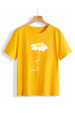 Unisex Papatya Baskılı Tshirt