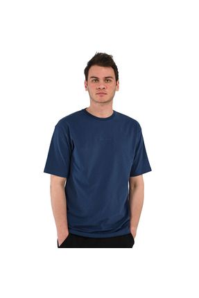 Nove Erkek Mavi Günlük Stil T-Shirt 24YETL18D06-LCV