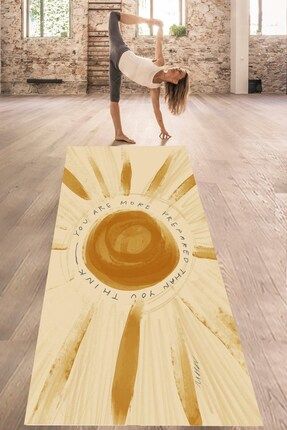 İskandinav Tarzı Güneş Desenli Bohem Yıkanabilir Kaymaz Taban Leke Tutmaz Yoga Matı Pilates Minderi