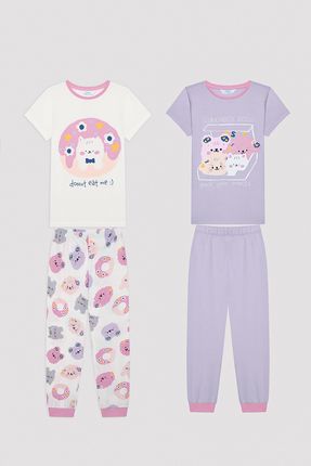 Kız Çocuk Tasty Çok Renkli 2li Pijama Takımı