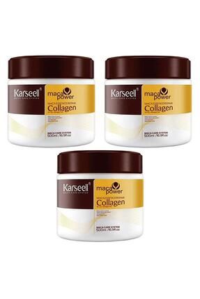 Karsell Collagen Saç Maskesi & Buğday Proteinli 500 ml 3'Lü Set