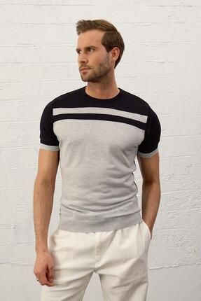 Danger Erkek Renkli Slim fit Kal p Yazl k Triko T shirt Koyu Lacivert Fiyat Yorumlar Trendyol