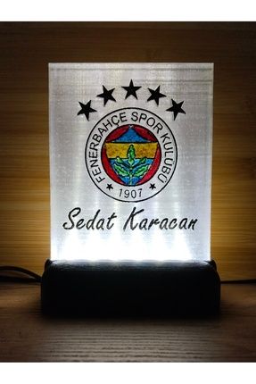 Kişiye Özel İsimli Fenerbahçe Taraftar Logolu Dekoratif Led Lamba Kablolu Adaptörlü Geri Dönüşüm PET