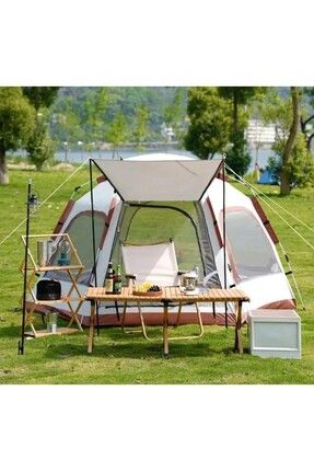 6 Kişilik Otomatik Tenteli Kamp Çadırı Sineklikli Çift Kapı ALTIGEN Kolay Kurulum Çadır 280x240x155