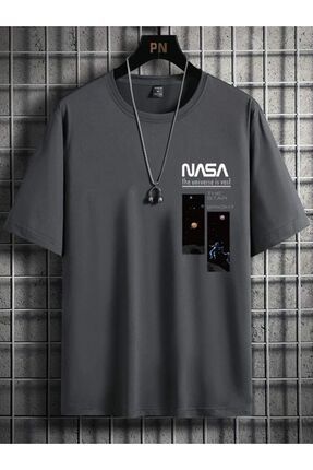 Erkek NASA The Star Baskılı Oversize T-shirt