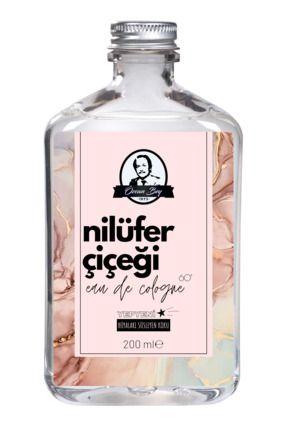 Deluxe Seri Nilüfer Çiçeği Kolonyası Parfümlü Lotus Çiçeği Kokulu Kolonya 200 ml Cam Şişe