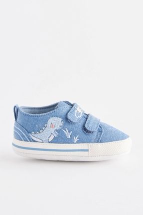 Mavi Denim Dinazor Desenli Yumuşak Taban Bebek Ayakkabı