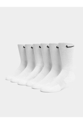 6'lI Unisex Beyaz Antrenman Spor Tenis Futbol Basketbol Koşu Çorap Seti
