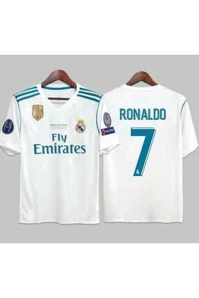 Real Madrid 2018 Kiev Şampiyonlar Ligi Finali Cristiano Ronaldo Nostalji Forması (KISA KOL)