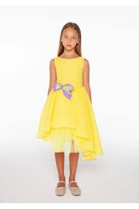 04-12 Yaş Kız Çocuk Sarı Renk Elbise