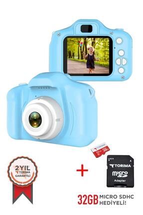 Mavi Renk SD Card Hediyeli 1080p Hd Çocuk Kamera Dijital Fotoğraf Makinesi 2.0 Inç Ekran