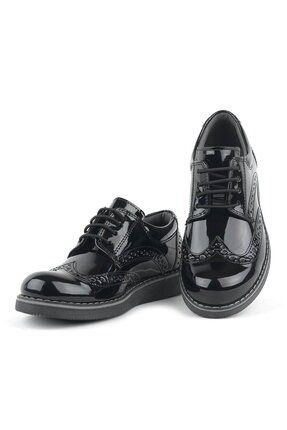 Hidra Siyah Rugan Bağcıklı Klasik Erkek Çocuk Klasik Ayakkabı