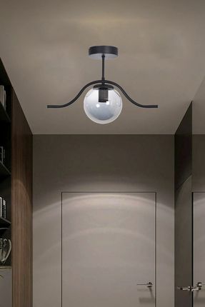 Meta Salon - Mutfak - Yatak Odası - Hol - Siyah Renk Füme Camlı Tekli Avize
