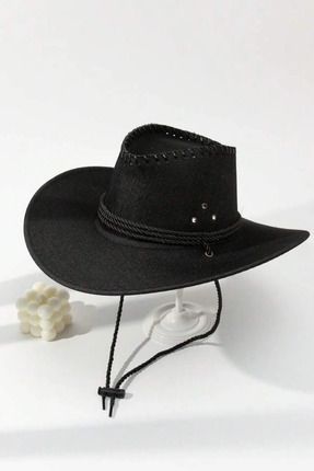 Kovboy Model Fötr Bağlamalı Güneşten Koruyan Fötür Şapka