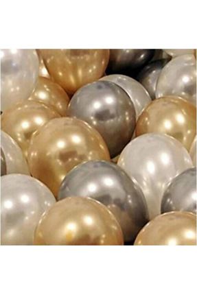 Gemar 30 Adet Balon Metalik Renkler Beyaz - Gold - Gümüş