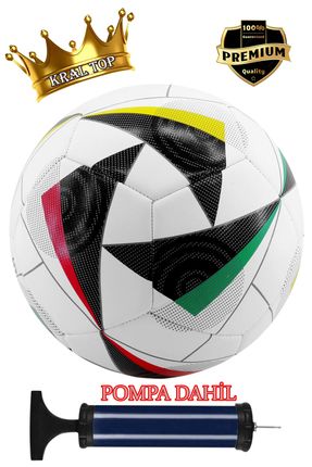 Orijinal Futbol Topu Euro 2024 Pompalı Sert Zemin Halı Çim Saha Futbol Topu Yüksek Performans No:5
