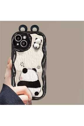 Iphone 13 / 14 Uyumlu Panda Figürlü Darbeye Dayanıklı Kılıf / Kapak